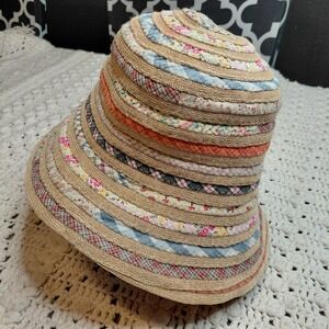 Grevi Firenze Ribbon Sun Hat Foldable Womens ITALY Travel Resort Cottagecore